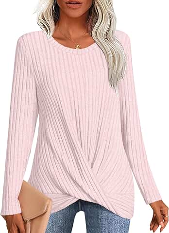 Women's Long Sleeve Crewneck Sweater for Winter