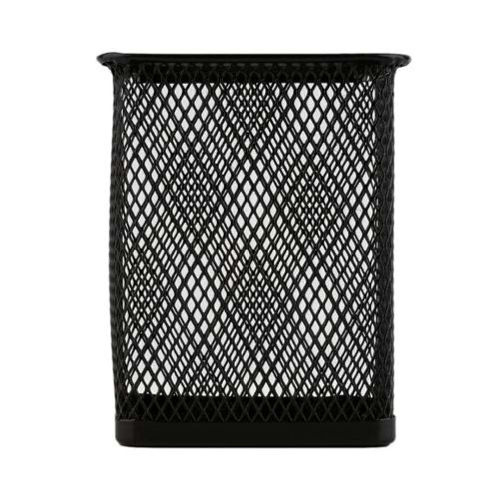 Set of 3 Black Metal Square Pen Holders
