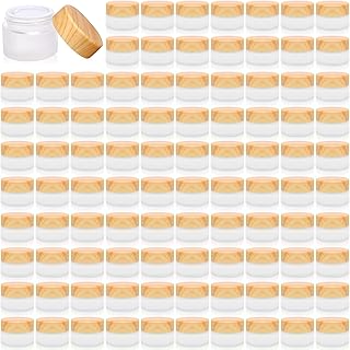 Set of 64 Frosted Glass Cosmetic Jars with Leakproof Lids