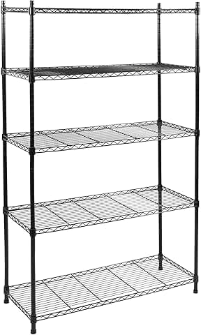 5-Tier Adjustable Metal Storage Shelves, 35"L x 13.4"W x 64.3"H