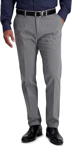 Men's Slim-Fit Flat Front Khaki Casual Pants