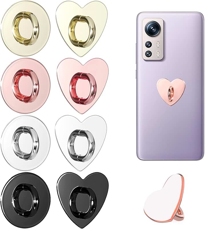8pcs Metal Phone Finger Rings for Grip and Stand