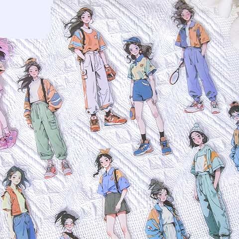 180pcs Vintage Girl Scrapbook Stickers for Crafts