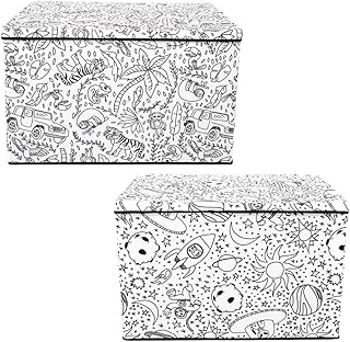 Two Kid's Coloring Bins with Washable Markers