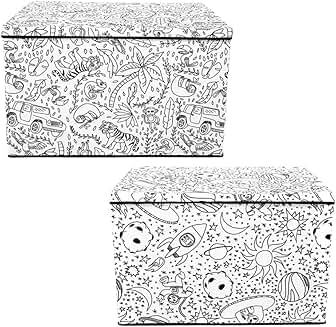 Two Kid's Coloring Bins with Washable Markers