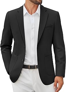 Men's Slim Fit Black Casual Blazer with Two Buttons