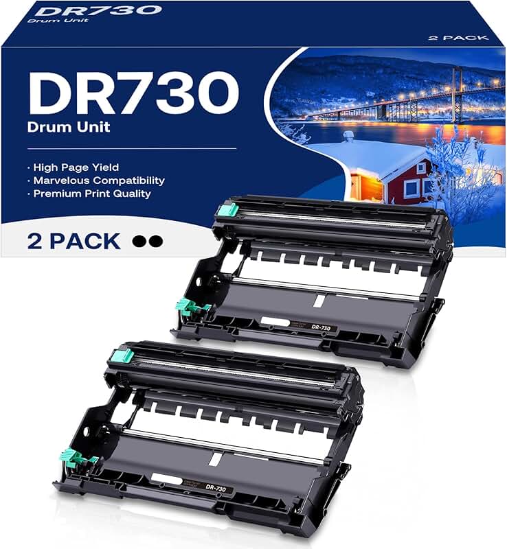 DR730 Drum Unit Replacement for Laser Printers (2 Pack)