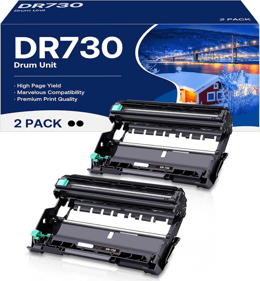 DR730 Drum Unit Replacement for Laser Printers (2 Pack)