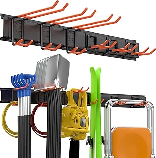 Garage and Garden Tool Wall Mount Organizer with 6 Hooks