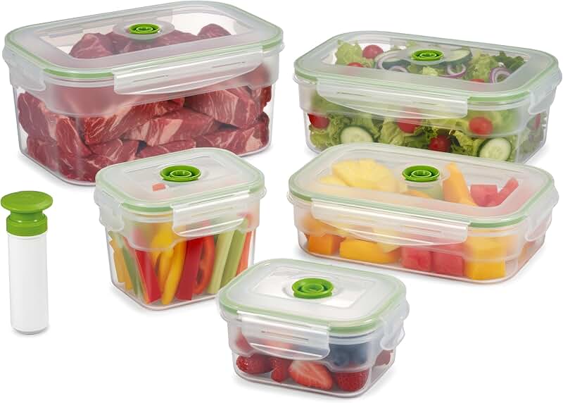 11-Piece Airtight Food Storage Containers with Hand Pump
