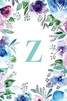 Portable blank lined monogram initial journal notebook