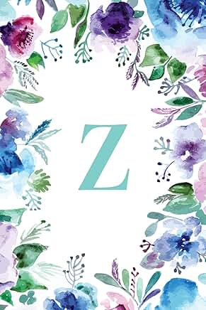 Portable blank lined monogram initial journal notebook