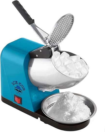 Blue Snow Cone Machine with 170W Ice Shaver