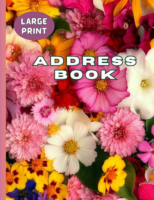 Large Print Address Book for Seniors with Birthdays