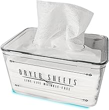 Clear rectangular dryer sheet holder with safe lid