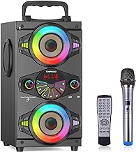 Portable 60W Bluetooth Speaker with Lights and Microphone