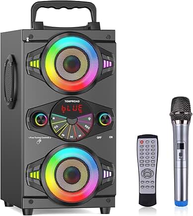 Portable 60W Bluetooth Speaker with Lights and Microphone