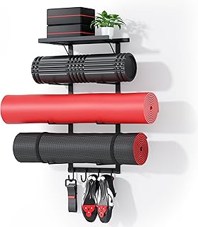 Wall Mount Yoga Mat and Equipment Organizer