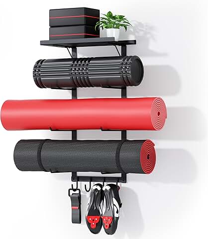 Wall Mount Yoga Mat and Equipment Organizer