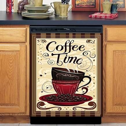 Retro Coffee and Beans Magnet for Kitchen Decor