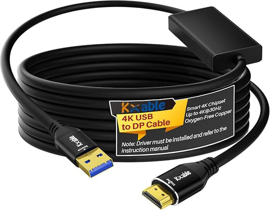 6 ft 4K USB to HDMI Cable for Windows and Mac