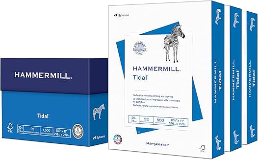 20 lb Copy Paper, 8.5 x 11, 3 Reams
