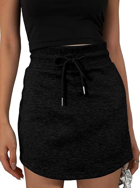 Women’s Drawstring High-Waisted Mini Skort