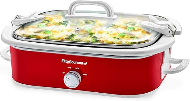 Red 3.5Qt Casserole Crock with Locking Lid