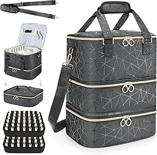 3-Layer Nail Polish Organizer Bag with Storage