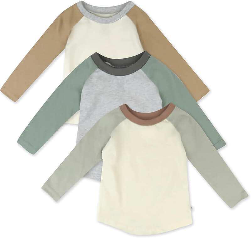 3-Pack Organic Cotton Long Sleeve Baby T-Shirts