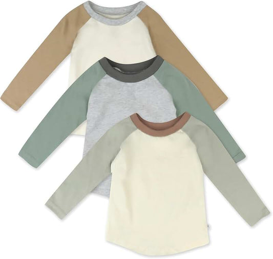 3-Pack Organic Cotton Long Sleeve Baby T-Shirts