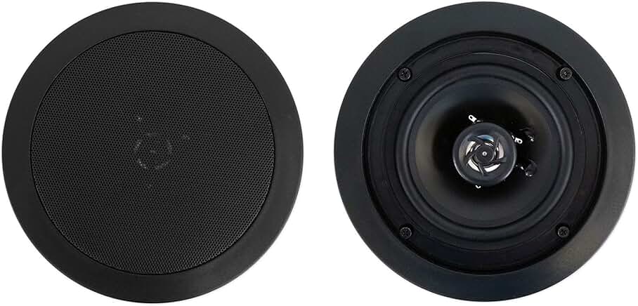 Pair of 5.25-inch 70V Ceiling Speakers with Aimable Tweeter