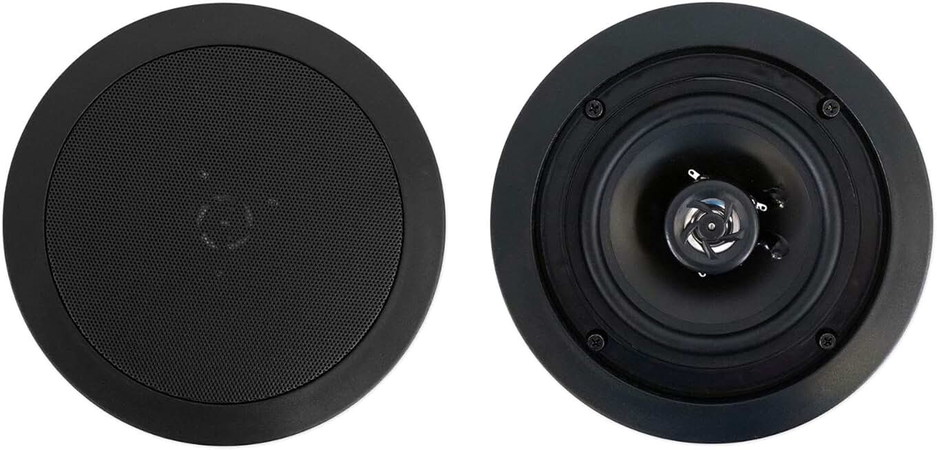 Pair of 5.25-inch 70V Ceiling Speakers with Aimable Tweeter