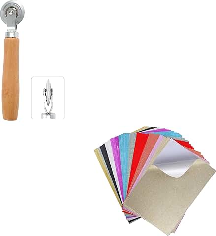 Cardboard Scoring and Creasing Tool with Glitter Paper