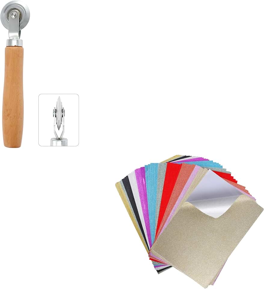 Cardboard Scoring and Creasing Tool with Glitter Paper