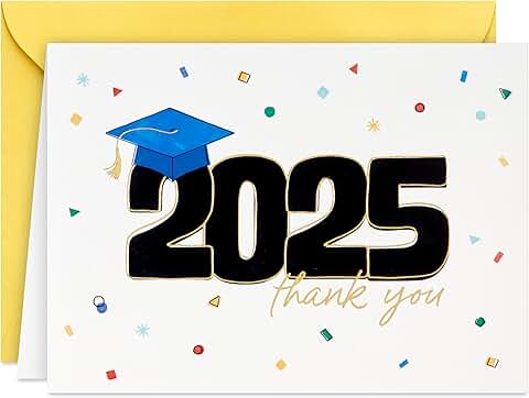 Colorful Confetti Graduation Thank You Cards, 40 Pack