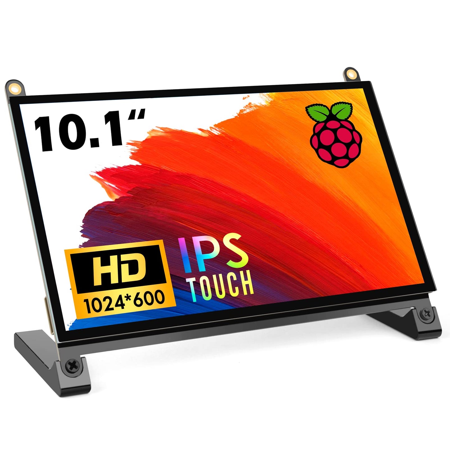 Raspberry Pi Screen, 10.1 Touchscreen Monitor, IPS FHD 1024600,Responsive and Smooth Touch,Dual Built-in Speakers,HDMI Input,Compatible with Various Devices and OS,Easy Assembly,Driver Free