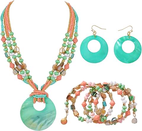 4-Piece Colorful Beaded Jewelry Set for Women