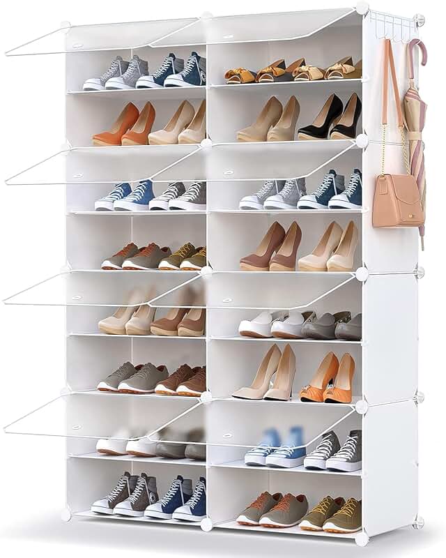 32-Pair Shoe Storage Organizer for Closet and Entryway