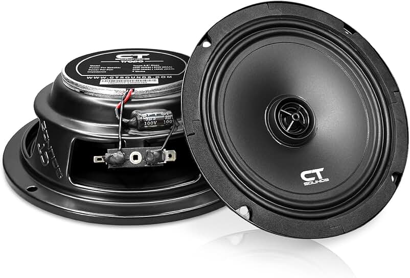 Pair of 6.5-inch 160W Shallow-Mount Coaxial Car Speakers