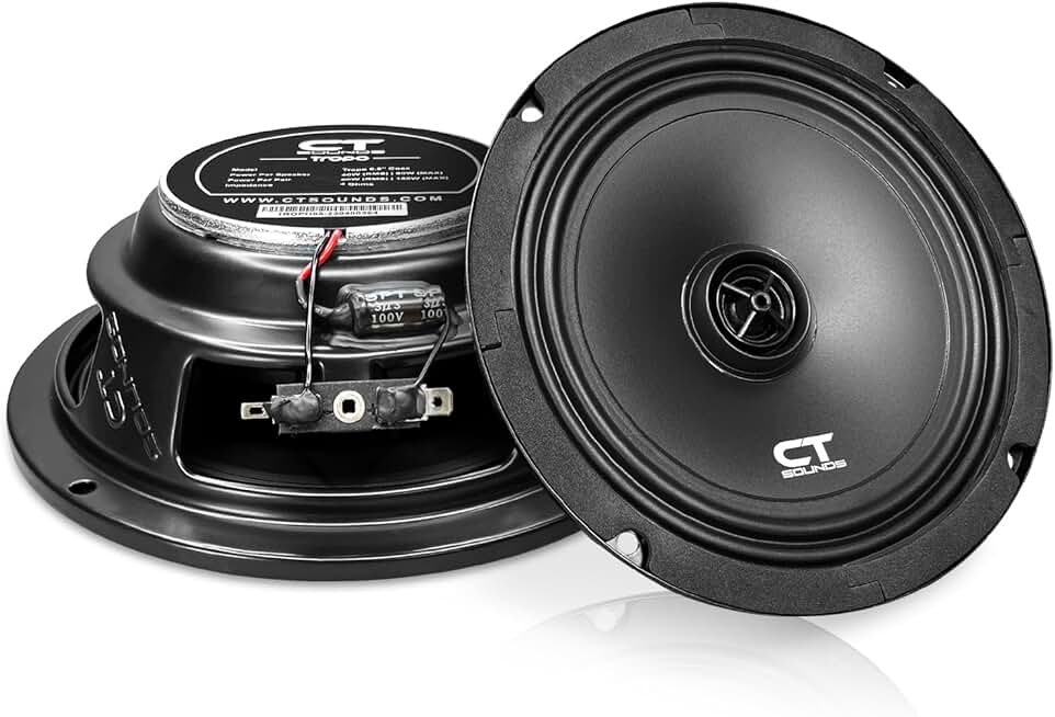 Pair of 6.5-inch 160W Shallow-Mount Coaxial Car Speakers
