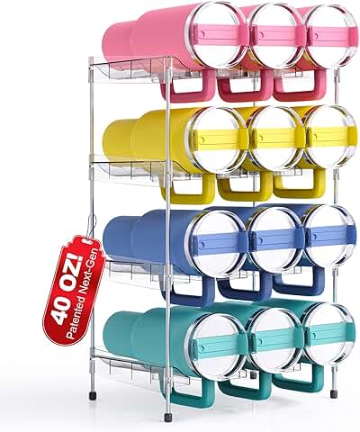 Reusable 4-Tier Stackable Water Bottle Organizer