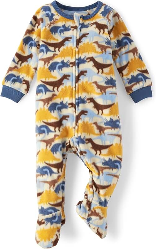 Baby Boys' Fleece Zip-Front Footed Pajama