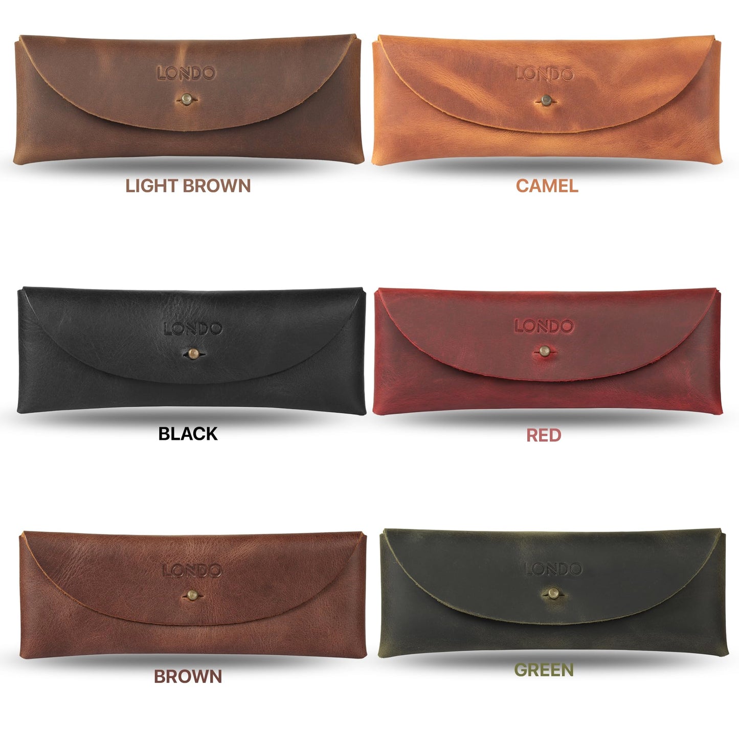 Leather Retro Pen and Pencil Case with Snap Fastener