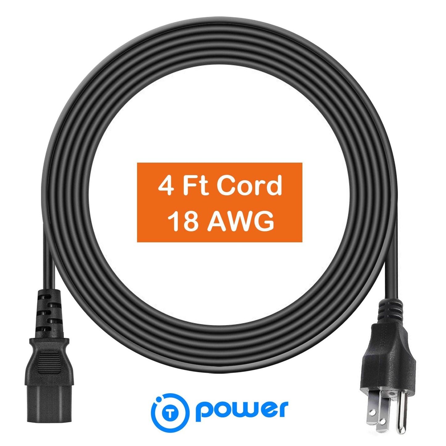 (4 FT) Long 3 Prong AC  Cord Compatible with Pot Pressure Cookers, Rice Cookers, Soy Milk Makers, and Other Kitchen Appliances  Cord Model PC-WAL1 (3pin)
