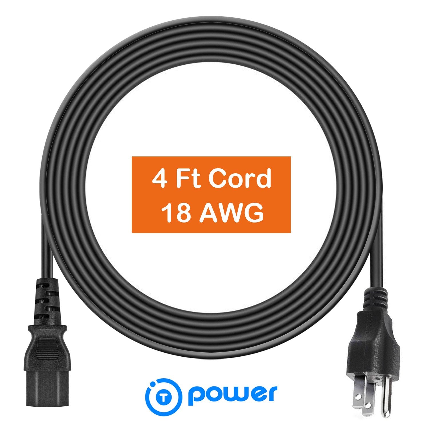 (4 FT) Long 3 Prong AC  Cord Compatible with Pot Pressure Cookers, Rice Cookers, Soy Milk Makers, and Other Kitchen Appliances  Cord Model PC-WAL1 (3pin)