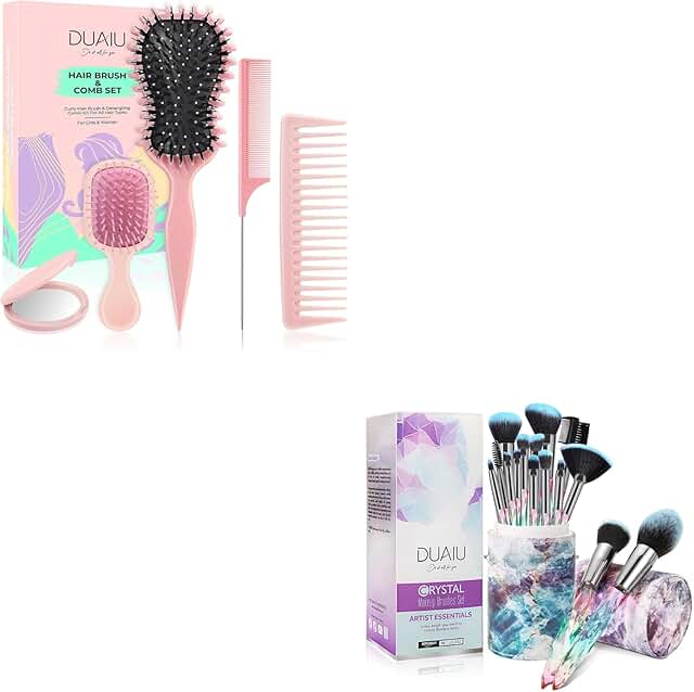 Curl Defining Brush and Makeup Brush Set for Daily Use