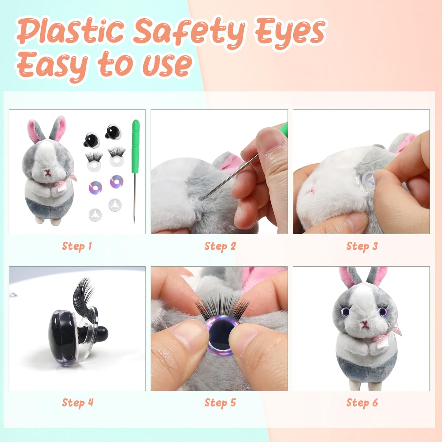 GlitterSafe Pink Safety Eyes 16mm 4 Sets