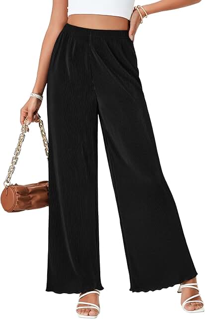 Women's Wide Leg Pleated High Waist Loose Pants
