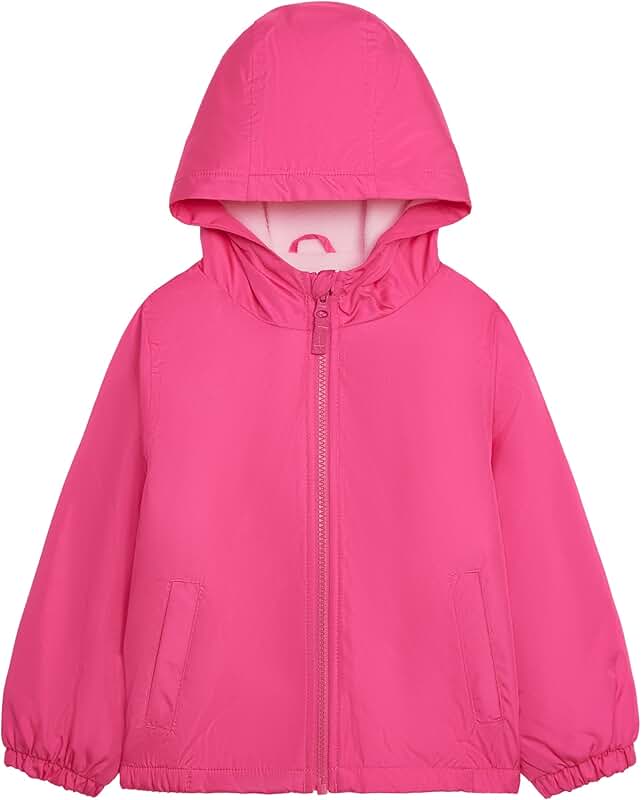 Girls' Fleece-Lined Hooded Jacket for Kids
